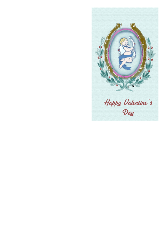 Winged Cupid Valentine Card Template Printable pdf