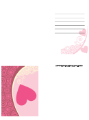 Pink Valentine's Heart Card Template