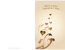 Golden Hearts Valentine Card Template