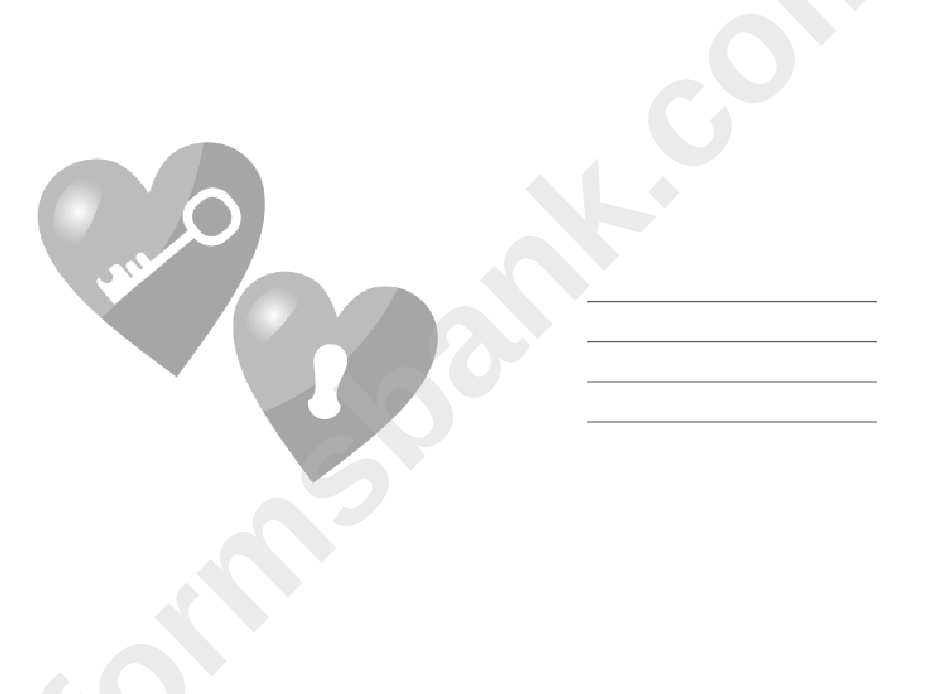 Lock And Key Hearts Valentine Card Template