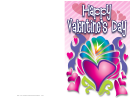 Groovy Heart Valentine Card Template