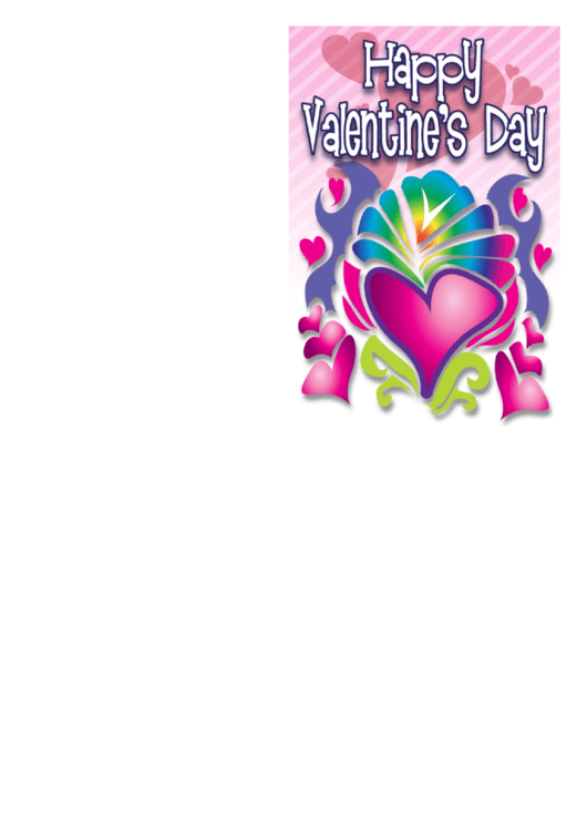 Groovy Heart Valentine Card Template Printable pdf