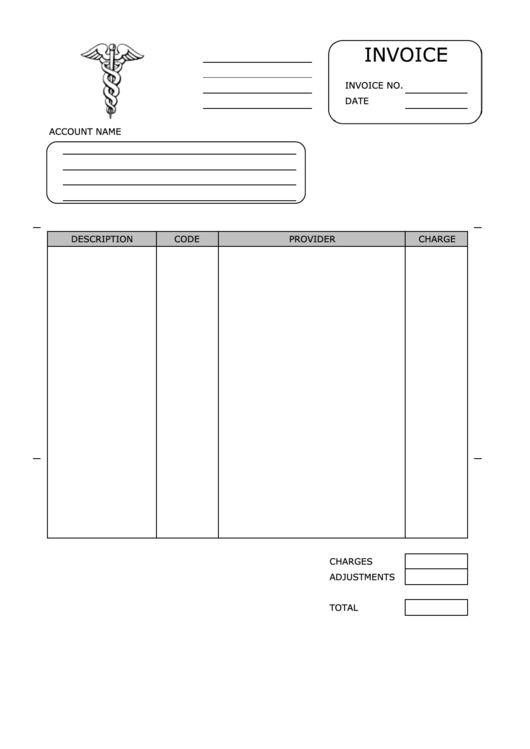 Healthcare Invoice Template Printable pdf