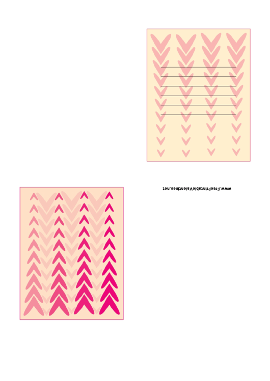 Small Hearts Valentine Card Template Printable pdf