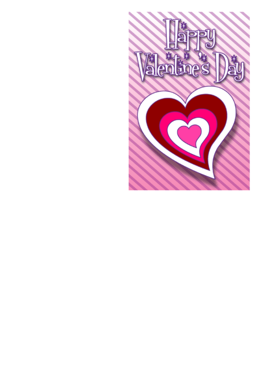 Five Hearts Valentine Card Template Printable pdf