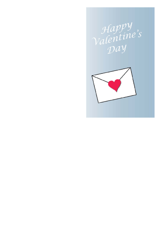 Envelope And Heart Valentine Card Template Printable pdf