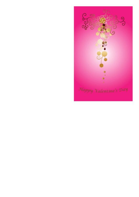 Delicate Gold Valentine Card Template Printable pdf