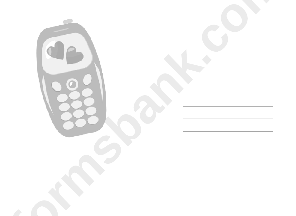 Two Cell Phones Valentine Card Template