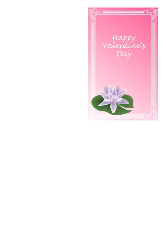 Lily Pad Valentine Card Template Printable pdf