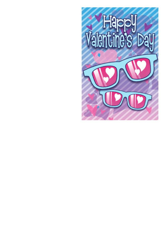 Sunglasses Valentine Card Template Printable pdf