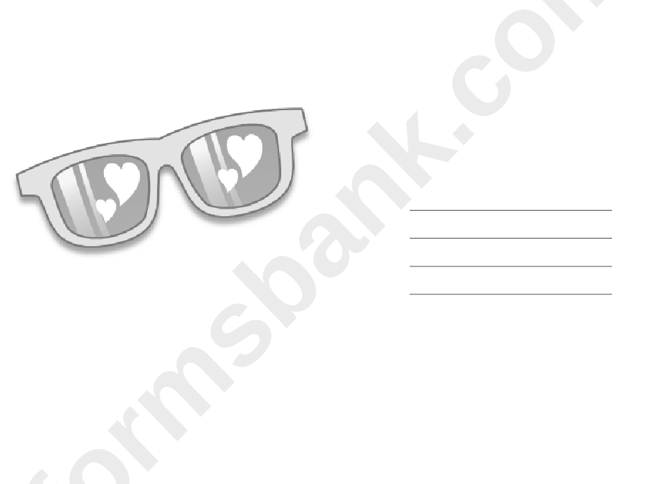 Sunglasses Valentine Card Template