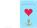 Anchor And Stars Valentine Card Template