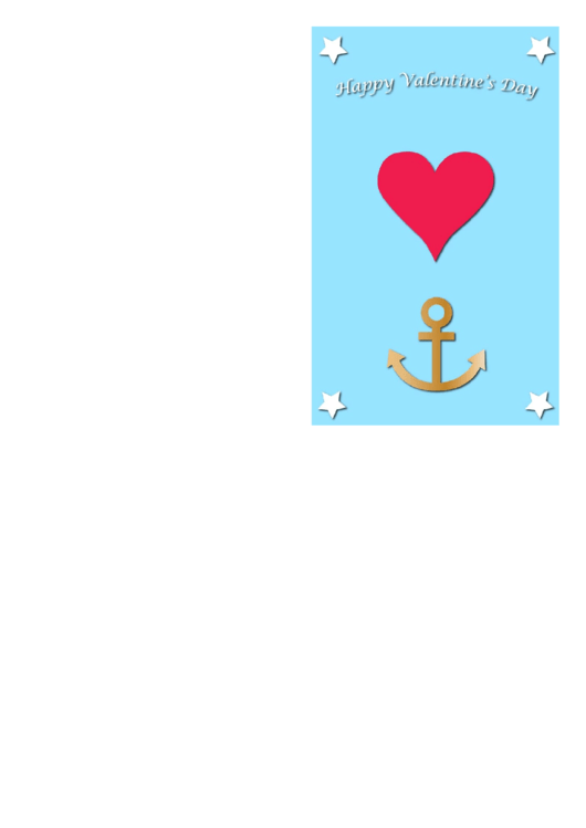 Anchor And Stars Valentine Card Template Printable pdf