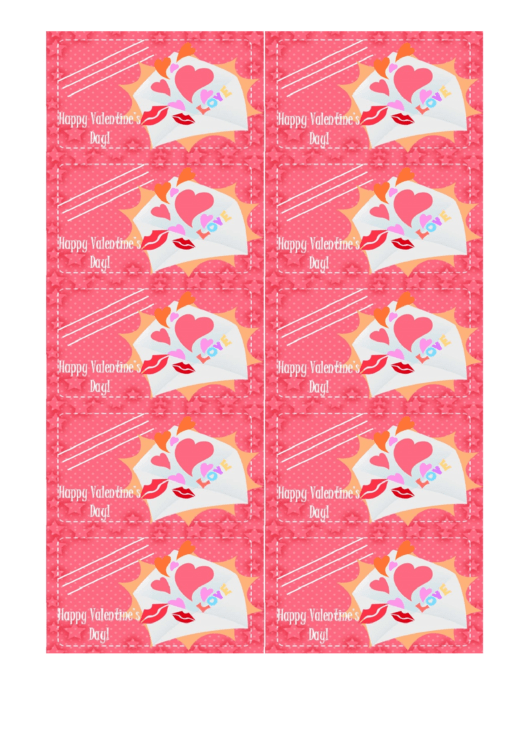 Happy Valentines Day Card Template Printable pdf