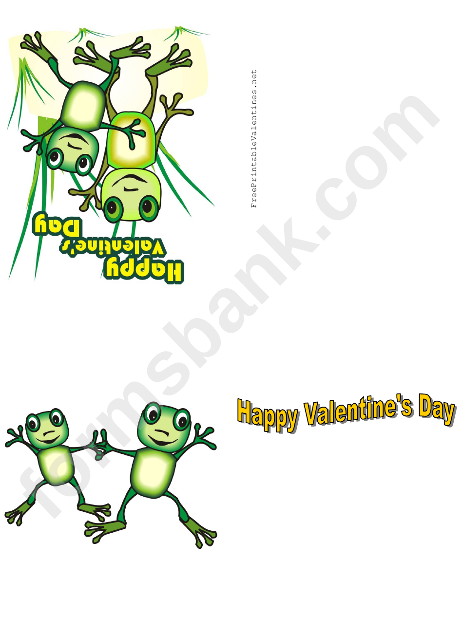 Two Frogs Valentine Card Template