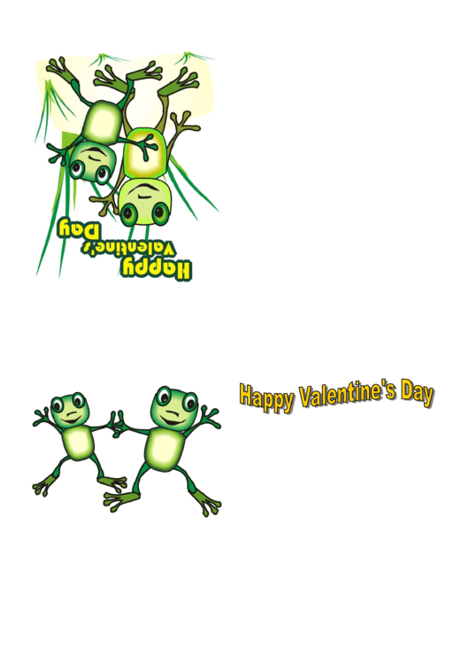 Two Frogs Valentine Card Template Printable pdf