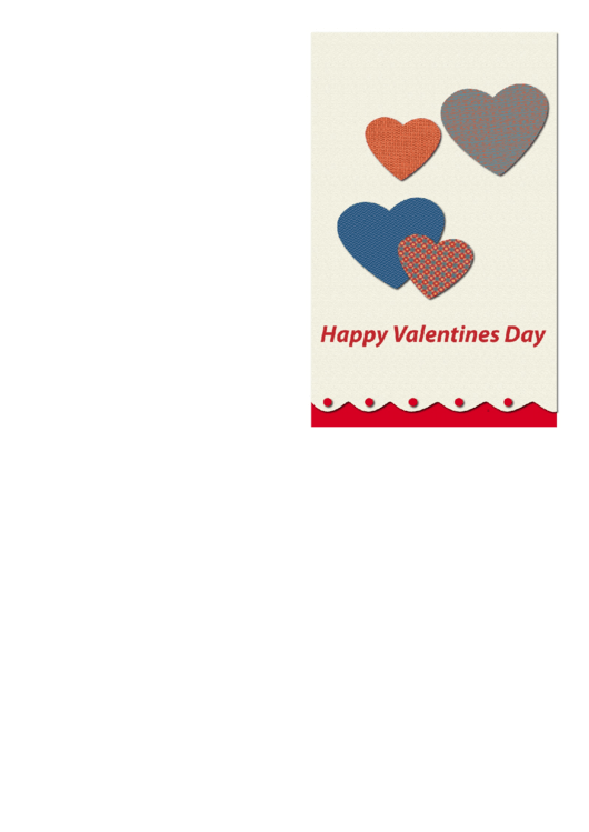 Heart Cutouts Valentine Card Template Printable pdf
