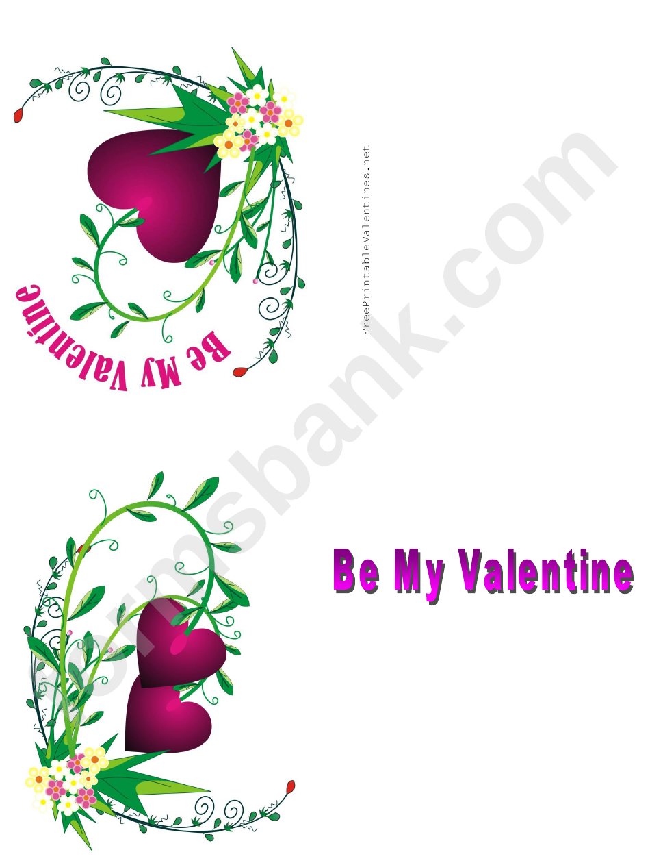 Purple Heart Valentine Card Template