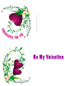 Purple Heart Valentine Card Template