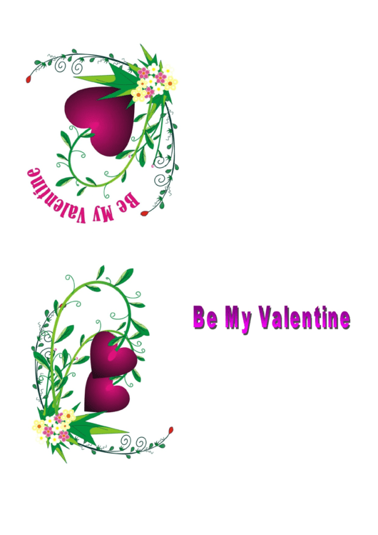 Purple Heart Valentine Card Template Printable pdf