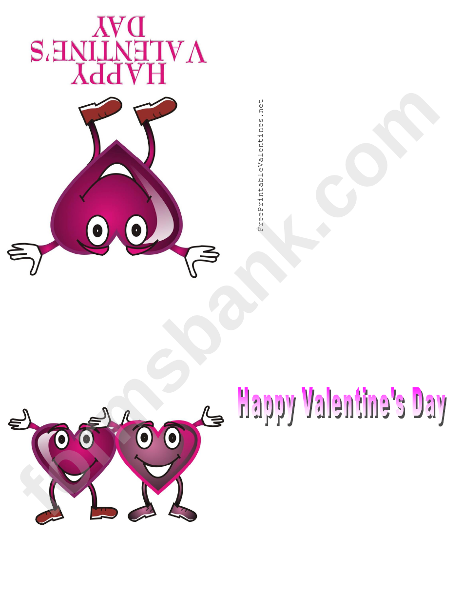 Happy Purple Heart Valentine Card Template