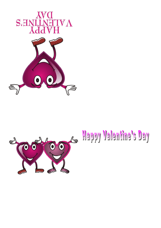 Happy Purple Heart Valentine Card Template Printable pdf
