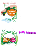 Happy Turtle Valentine Card Template