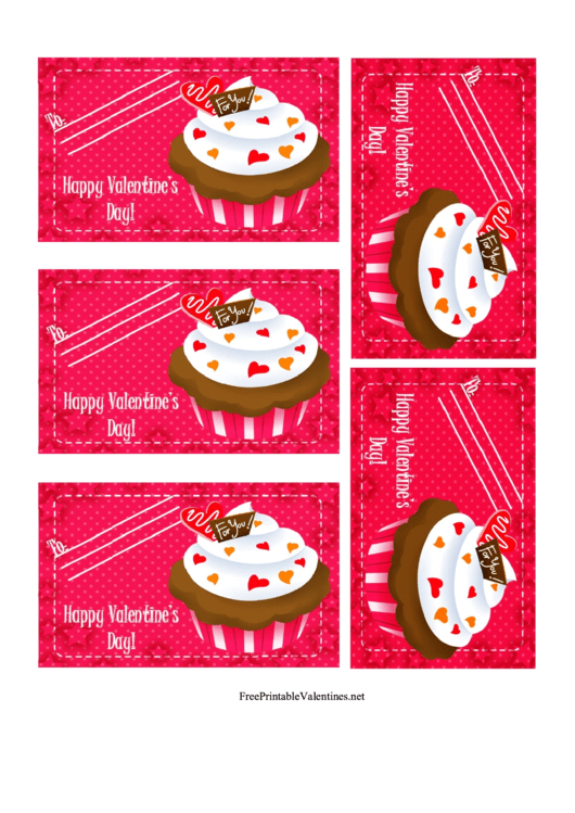 Cupcake School Valentines Cards Template Printable pdf