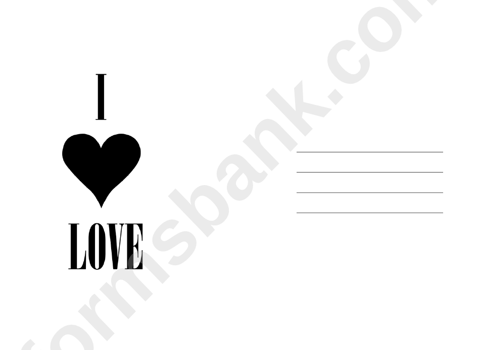 Big Heart Valentine Card Template