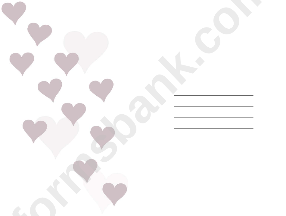 Hearts And Border Valentine Card Template
