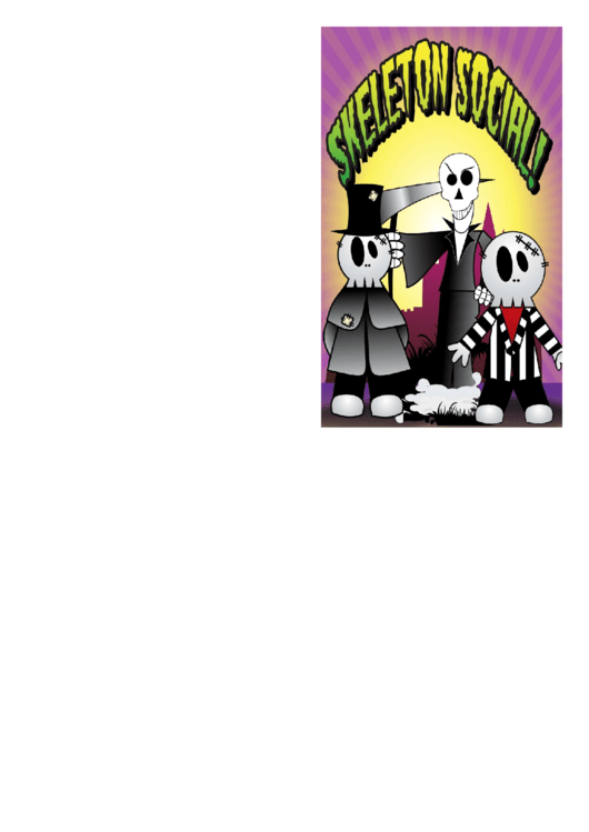 Halloween Skeleton Social Card Printable pdf