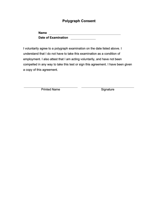 Polygraph Consent Printable pdf