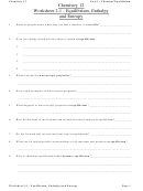 Equilibrium, Enthalpy And Entropy Worksheet Printable pdf