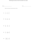 Ordering Fractions From Greatest To Least Worksheet