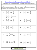Comparing And Ordering Fractions Worksheets