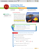 Comparing And Ordering Fractions Worksheet