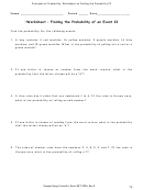 Worksheet On Finding The Probability Printable pdf