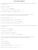 Calculating Probability Worksheet Printable pdf