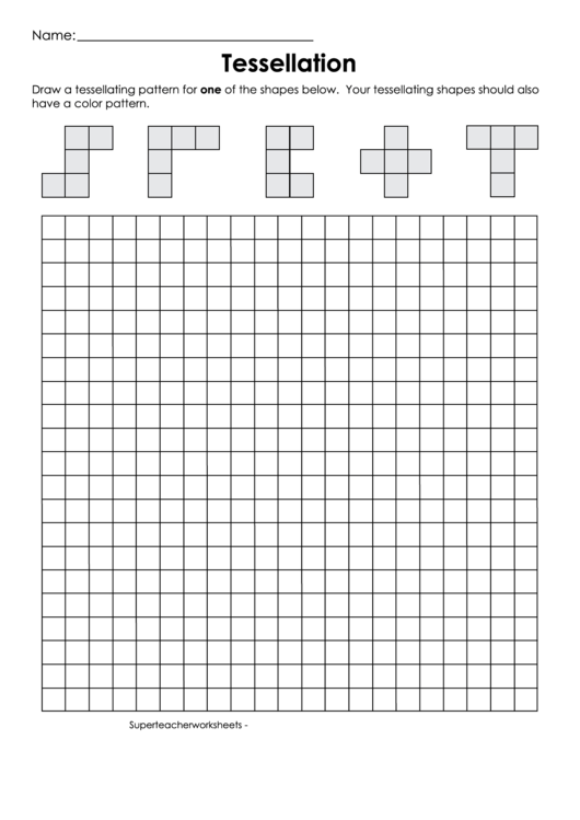Tessellation Worksheet Printable pdf