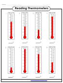 Reading Thermometers Worksheet With Answers