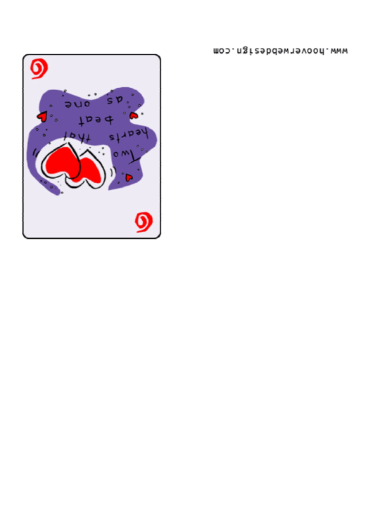 Two Hearts That Beat As One Greeting Card Printable pdf