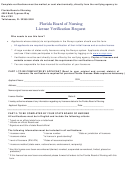 License Verification Request - Florida Board Of Nursing