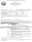 Application For New Water And/or Sewer Service Form - Town Of Peterborough Public Works - Utilities Division