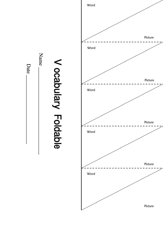 Vocabulary Foldable Template Printable pdf