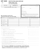 Fillable Form Isp - Institution And Service Privilege Tax - City Of Pittsburgh - 2009 Printable pdf