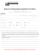 Request For Undergraduate Application Fee Waiver Template