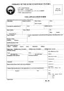 Visa Application Form - Embassy Of The Kyrgyz Republic In India