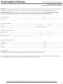 Form Ga-697-811 - Official Transcript Request - Online And Off-campus Students - Florida Institute Of Technology