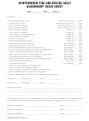 Wintergreen Fire And Rescue Daily Assignment Check Sheet