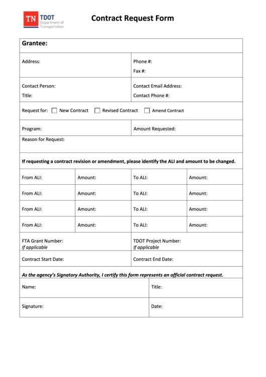Contract Request Form
